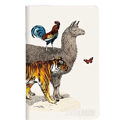 Afbeelding van Clairefontaine 115741C een klein piqué notitieboekje met reliëf, diermotief/lama/giraf/olifant/hert, 7,5 x 12 cm, 48 pagina&#039;s, wit papier, 90 g, collectie Animalis, 4 afbeeldingen, willekeurige levering