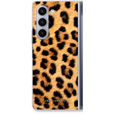 Afbeelding van Case Company® hoesje geschikt voor Samsung Galaxy Z Fold5 Luipaard Soft Cover Telefoonhoesje Bescherming aan alle Kanten en Schermrand