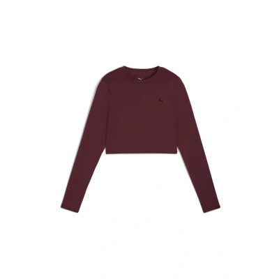 Afbeelding van Puma Shape Cropped Longsleeve, Dames, Maat: Small, Ruby shimmer