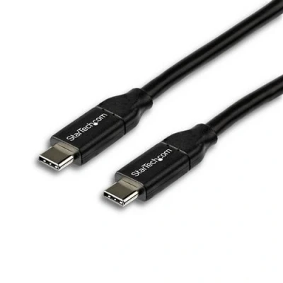 Image de StarTech.com Câble USB C vers avec Power Delivery 5A de 2 m Cordon 2.0 Type certifié IF Blanc 24 pin (M) droit pour Thunderbolt 3 / 3.0 3.1 5 A noir