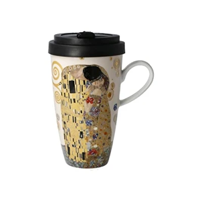 Afbeelding van Goebel Gustav Klimt Koffie / Thee mok De Kus Beker to go porselein 500ml