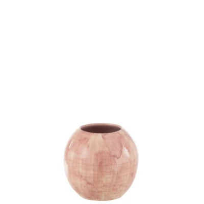Afbeelding van Jonckheere Collectie Handgeschilderde bloempot keramiek roze medium