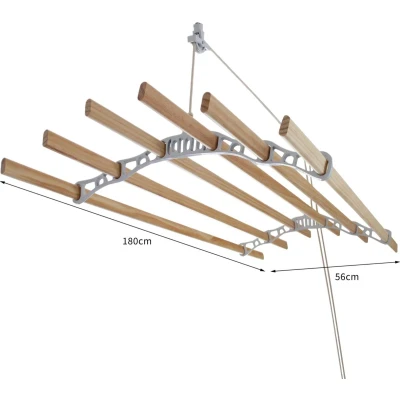 Afbeelding van Droogrek Ophangbaar Wit 1.8 meter plafond wasrek