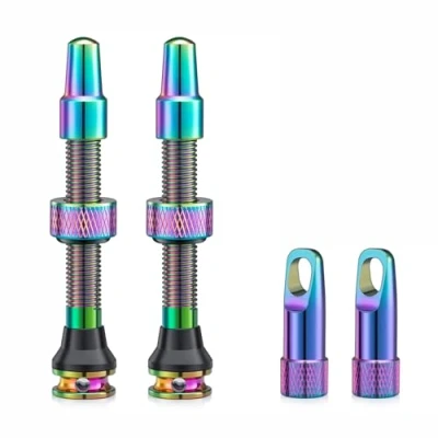 Afbeelding van HZJD Presta ventielstangen zonder binnenband voor fiets, neon, geïntegreerd demontagegereedschap (44 mm), 2 stuks