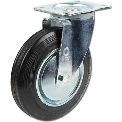 Afbeelding van Orbis zwenkwiel massief rubberen band stalen velg DxB 125x37 mm draagvermogen 100 kg 340144