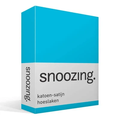 Afbeelding van Snoozing Katoen satijn Hoeslaken Eenpersoons 100x220 cm Turquoise