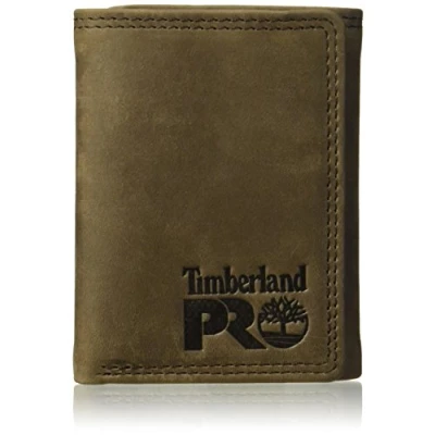 Afbeelding van Timberland PRO RFID lederen portemonnee voor heren met ID venster, donkerbruin/pullman, één maat, Donkerbruin/Pullman
