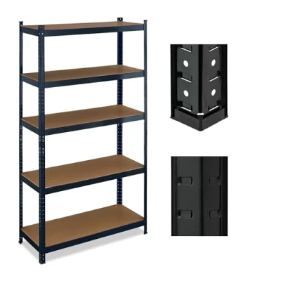 Afbeelding van Relaxdays Rek voor zware lasten, 5 niveaus, 180 x 100 40 cm, tot 500 kg, staal, kelderrek, garagerek, zwart