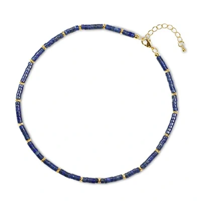 Afbeelding van COAI Heishi halsketting van stenen kralen voor dames, Steen, Lapis Lazu blauw; I
