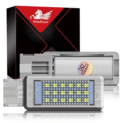Afbeelding van WinPower Auto vloerverlichting, onderdeurverlichting, bagaglamp, lamp doos, handschoenen, kofferbakverlichting, 6000 K, zuiver wit, compatibel met Por sche/VW/Au di/Se at/Sko da ect, 2 stuks