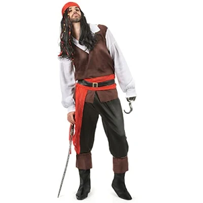 Afbeelding van Kostuums voor Volwassenen Th3 Party Multicolour Piraten (4 Onderdelen) Maat XL
