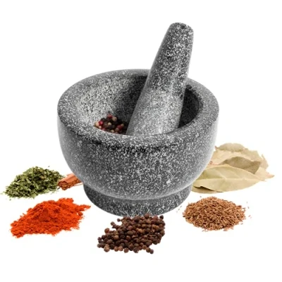 Image de Browin 312008 Mortier de cuisine en granit avec pilon, pierre naturelle massive lourde,