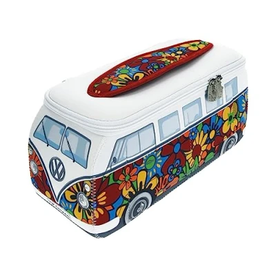 Afbeelding van Toilet Tas Reistas Beauty Case Volkswagen VW Bus T1 Flower