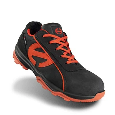 Afbeelding van Heckel Run R 300 Low Safety Trainers maat werkschoenen voor heren, zwart, oranje, Schwarz Oranje
