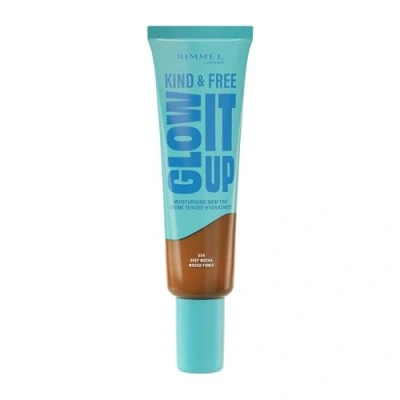 Afbeelding van Rimmel London Kind &amp; Free GLOW IT UP Fond de teint hydratant, 504, Deep Mocha, Apaise la peau sensible, Coloré sain et lumineux, Hydrate toute journée, 30 ml