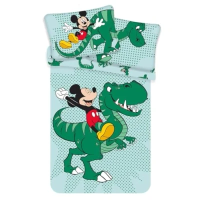 Afbeelding van Disney Mickey Mouse BABY Dekbedovertrek Dino 100 x 135 cm Katoen
