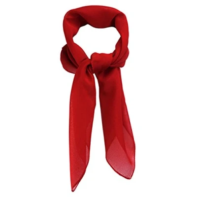 Afbeelding van TigerTie Fijne chiffon sjaal voor dames, effen, afmetingen: 58 x cm, Rood