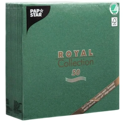 Afbeelding van PAPSTAR 50 servetten uit de Royal Ccollectie, 1/4 gevouwen, 40 x cm, donkergroen, 11606