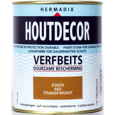 Afbeelding van Hermadix Houtdecor Transparant 653 Eiken 0,75 liter Tuinbeits