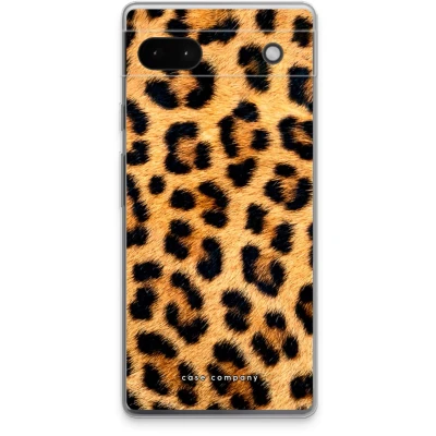 Afbeelding van Case Company® hoesje geschikt voor Google Pixel 6a Luipaard Soft Cover Telefoonhoesje Bescherming aan alle Kanten en Schermrand
