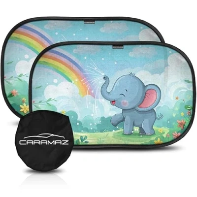 Afbeelding van Pare Soleil Voiture bébé/Enfant Teinte Optimale Unique avec Protection UV certifiée pour Une sans Bloquer complètement la Vue, Facile à Poser, 2 pièces 51 x 31 cm,