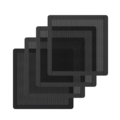 Afbeelding van MoKo 4 stuks ventilatorfilters van pvc, 120 x mm, stofrooster met magnetisch frame, filter voor ventilatorafdekking mesh, 0,5 koeler, computerbehuizing, zwart