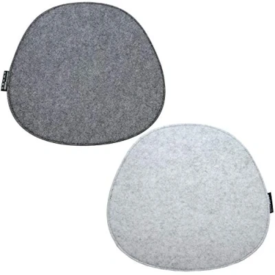 Afbeelding van 2 vilten zitkussen ovaal 40x37cm stoelkussen stoelpad 8mm lichtgrijs
