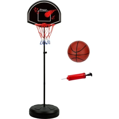 Afbeelding van Get &amp; GO Basketbalstandaard Verstelbaar met Bal + Pomp Zwart/Rood