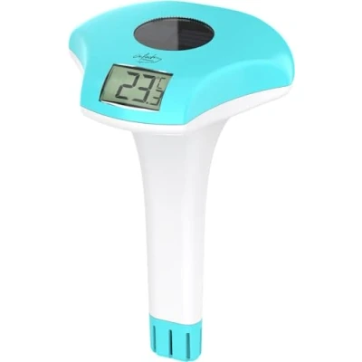 Afbeelding van infactory Digitale vijver en zwembadthermometer met accu, zonnepaneel, LCD, IPX8 (zwembadthermometer, waterthermometer batterij)