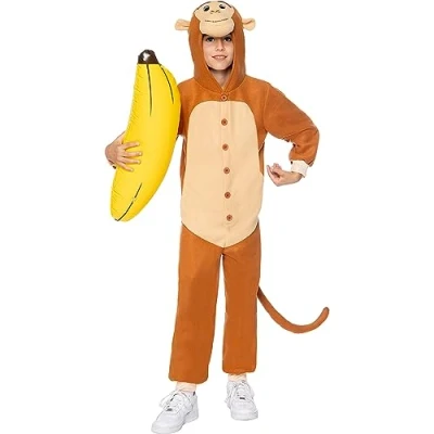 Afbeelding van FUNIDELIA Aap Onesie voor Kinderen Kostuum 97 104 cm