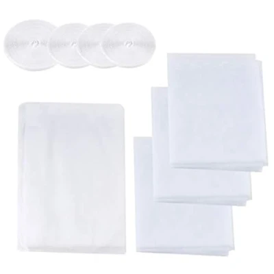 Afbeelding van Set van 4 muggennetten voor ramen, 130 x 150 cm, 200 met zelfklevende banden, wit (surplex)