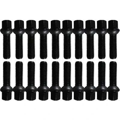 Afbeelding van 20 stuks wielbouten kogelklem zwart M14 x 1,5 27 mm R13 compatibel met Audi, VW, Seat, Skoda