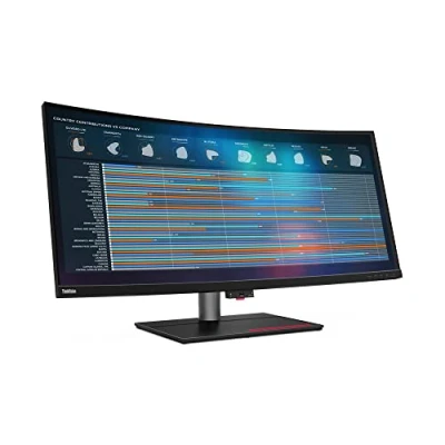 Afbeelding van Lenovo ThinkVision P40w 20 LED monitor gebogen 40&quot; (39.7&quot; zichtbaar) 5120 x 2160 WUHD IPS 300 cd/m² 1000:1 4 ms 2xThunderbolt 4, DisplayPort, HDMI ravenzwart