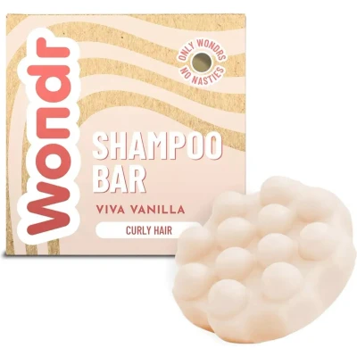 Afbeelding van WONDR Shampoo bar Viva Vanilla Krullend haar Hydraterend Sulfaatvrij 55g