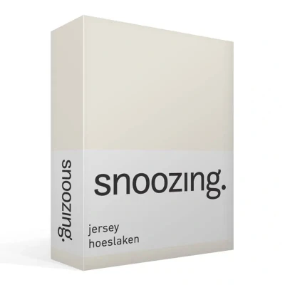 Afbeelding van Snoozing Jersey Hoeslaken 100% gebreide katoen 180x210/220 cm Ivoor