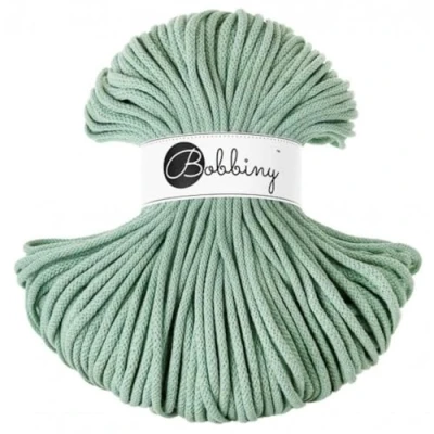 Afbeelding van Bobbiny Premium gevlochten macramétouw, 100 m x 5 mm, groen (Aloe)