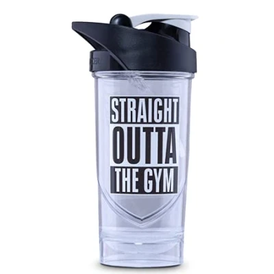 Afbeelding van Shieldmixer Hero Pro Classic Shaker Straight Out Of The Gym BPA vrij accessoires eiwitshaker fitness drinkfles wit 700 ml