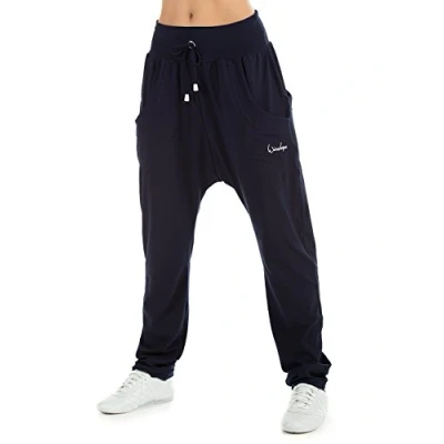 Afbeelding van WINSHAPE Wh13 Sweatpants voor dames en heren, uniseks, 4 zakken, dansbroek, yoga, pilates, vrije tijd, sport, Nachtblauw.