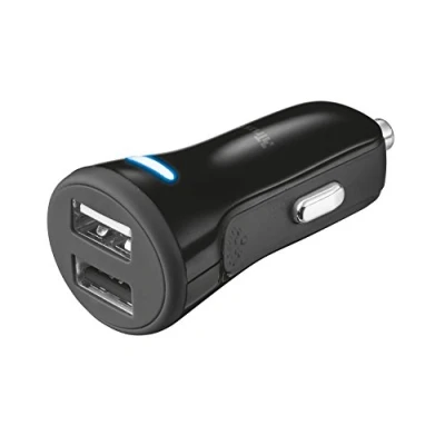 Afbeelding van Trust Urban 20 W Smart auto oplader met 2 USB poorten, zwart