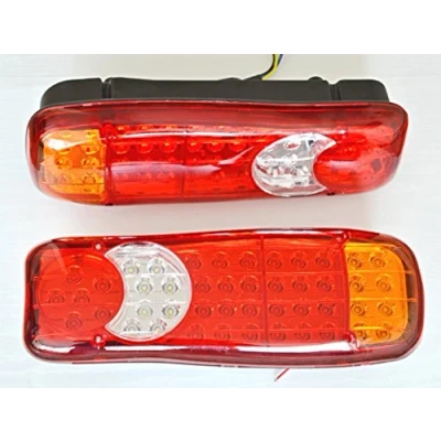 Afbeelding van 2 x 12 V led restauratie achterlichten voor camper vrachtwagen chassis aanhanger kipper LKW caravan 5 functies universeel inzetbaar