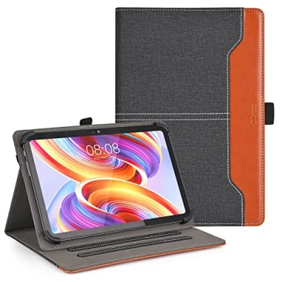 Afbeelding van DLveer Universele beschermhoes voor tablet 10 11 inch, compatibel met Android 10/10.1/10,4/10,5/11 inch tablet, van PU leer meerdere kijkhoeken, zwart