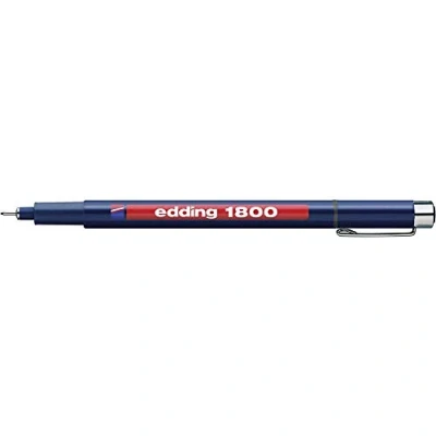 Afbeelding van edding 1800 precisiestift zwart 1 pen lijnbreedte 0,25 mm fijnstift voor nauwkeurig schrijven en schetsen metalen gecoate fijne punt geschikt linialen stencils