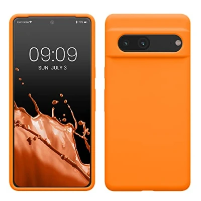 Afbeelding van kwmobile telefoonhoesje geschikt voor Google Pixel 7 Hoesje met siliconen coating Smartphone case in fruitig oranje