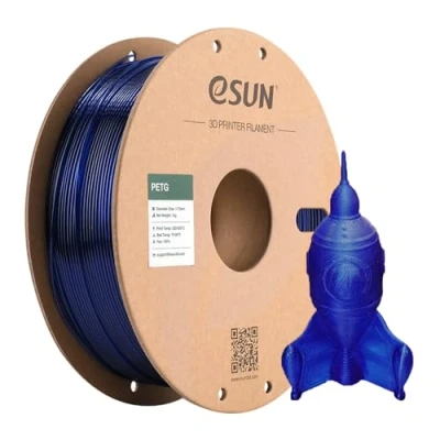 Afbeelding van eSUN PETG filament 1,75 mm, 3D printer, filament, nauwkeurigheid +/ 0,05 1 kg, spoel (2,2 lBS) printerfilament voor printers, blauw