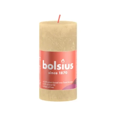 Afbeelding van Rustiek stompkaars shine 100 x 50 mm Oat beige kaars Bolsius