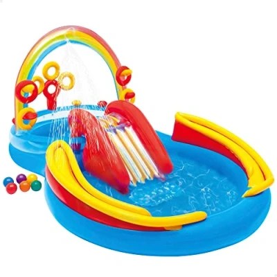 Afbeelding van Intex 57453Np Regenboog Zwembad Met Glijbaan 297X193X135 Cm