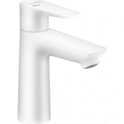Afbeelding van Hansgrohe Talis E 1 gats wastafelkraan 110 CoolStart met waste mat wit