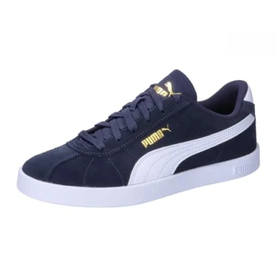 Afbeelding van Puma CLUB II JR Unisex Sneakers laag voor kinderen, Maat: 38, Navy/white/gold Veloursleer