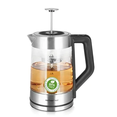 Afbeelding van EMERIO WK 122730 Theekoker RVS, Zwart, Glas