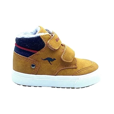 Afbeelding van Kangaroos KAVU Primo Unisex Sneakers hoog voor kinderen, Maat: 26, Tan yellow/rouge Imitatieleer/ textiel